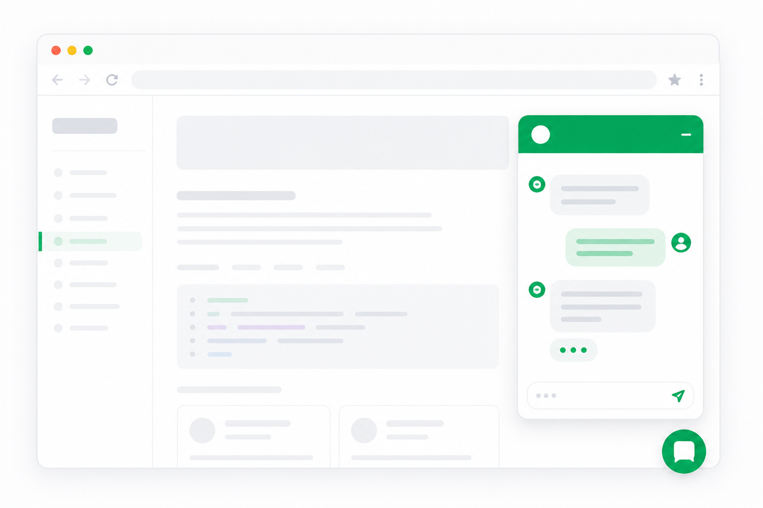 Wiretalk chat widget preview on a website